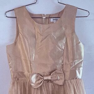 Speechless Cream Formal Kids Dress with Bow